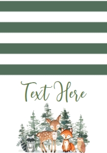 Baby Shower Woodland Trees Adventure Food Tent Single Page: Baby Shower Woodland Trees Adventure