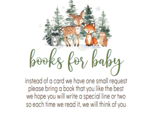 Baby Shower Woodland Trees Adventure Book Card: Baby Shower Woodland Trees Adventure