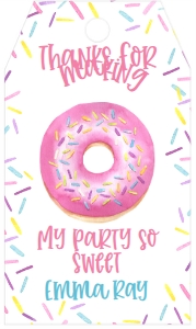Birthday Two Sweet Donut Favor Tag: Birthday Two Sweet Donut