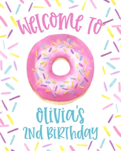 Birthday Two Sweet Donut Welcome Sign: Birthday Two Sweet Donut