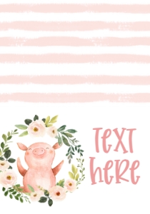 Birthday Piggy Pink Floral Wreath Food Tent: Birthday Piggy Pink Floral Wreath