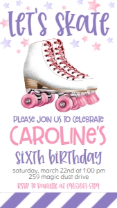 Birthday Skate Party LS2 Text Invite: Birthday Skate Party LS2