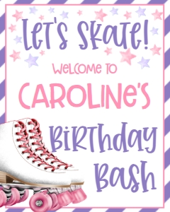 Birthday Skate Party LS2 Welcome Sign: Birthday Skate Party LS2