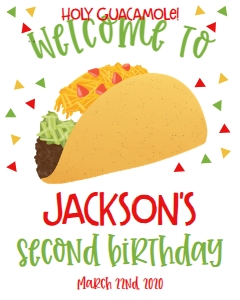 Birthday Taco Twosday Welcome Sign: Birthday Taco Twosday