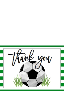 Birthday Soccer Thank You: Birthday Soccer