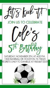 Birthday Soccer Text Invite: Birthday Soccer