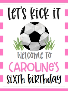 Birthday Soccer GS2 Welcome Sign: Birthday Soccer GS2