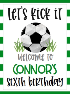 Birthday Soccer GS1 Welcome Sign: Birthday Soccer GS1