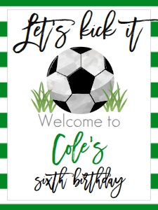 Birthday Soccer Welcome Sign: Birthday Soccer