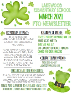 School Teacher PTO Newsletter 8 St Patricks Day: School Teacher PTO Newsletter St Patricks Day