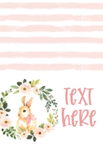 Birthday Bunny Pink Floral Wreath Food Tent: Birthday Bunny Pink Floral Wreath