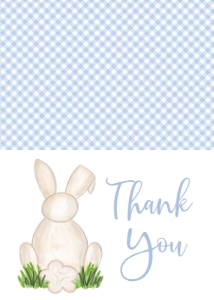 Easter Bunny Birthday Thank You Blue EBP2: Birthday Easter Bunny Monogram Blue