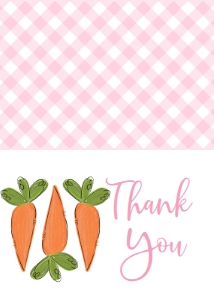 Birthday Easter Carrots Pink Thank You: Birthday Easter Carrots Pink