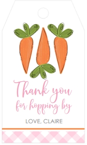 Birthday Easter Carrots Pink Favor Tag: Birthday Easter Carrots Pink