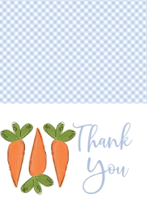 Birthday Easter Carrots Blue Thank You: Birthday Easter Carrots Blue