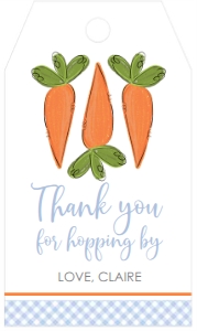Birthday Easter Carrots Blue Favor Tag: Birthday Easter Carrots Blue