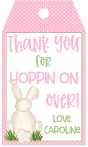 Birthday Bunny Favor Tag BB1: Birthday Bunny BB1