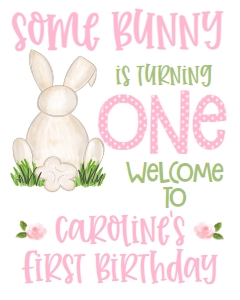 Birthday Bunny Welcome Sign BB1: Birthday Bunny BB1