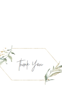 Communion Greenery Gold Frame Thank You: Communion Greenery Gold Frame