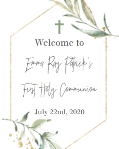 Communion Greenery Gold Frame Welcome Sign: Communion Greenery Gold Frame