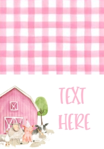 Birthday Farm Animal Pink 7x5 Food Tent: Birthday Farm Animal 7x5 Pink