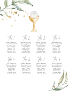 Communion Greenery Gold Frame Chalice Seating Chart: Communion Greenery Gold Frame Chalice