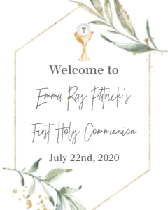 Communion Greenery Gold Frame Chalice Welcome Sign: Communion Greenery Gold Frame Chalice