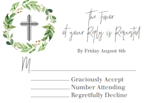 Communion Greenery Wreath RSVP: Confirmation Wreath Greenery