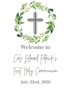Communion Greenery Wreath Welcome Sign: Confirmation Wreath Greenery