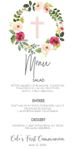 Communion Wreath Pink Spring Floral Cross Menu: Communion Wreath Pink Spring Floral Cross