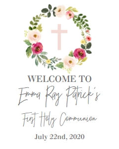 Communion Wreath Pink Spring Floral Cross Welcome Sign: Communion Wreath Pink Spring Floral Cross
