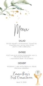 Communion Greenery Gold Frame Chalice Menu: Communion Greenery Gold Frame Chalice