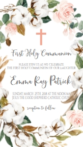Communion Cotton Wreath Text Invite: Communion Cotton Wreath