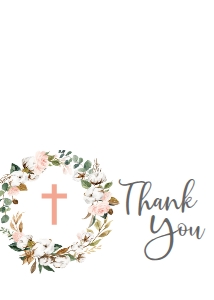 Communion Cotton Wreath Thank You: Communion Cotton Wreath