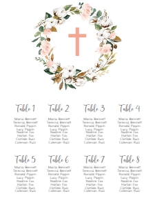 Communion Cotton Wreath Seating Chart: Communion Cotton Wreath
