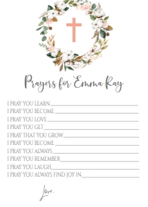 Communion Cotton Wreath Prayer Card: Communion Cotton Wreath