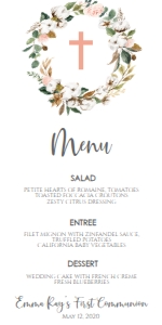 Communion Cotton Wreath Menu: Communion Cotton Wreath