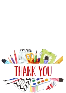 School Teacher Appreciation Week Supplies Thank You: School Teacher Appreciation Week Supplies