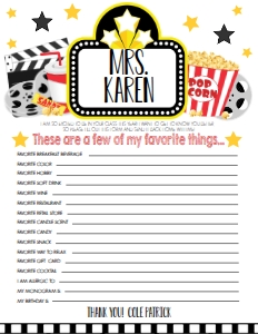 School Teacher Favorite Things Movie: School Teacher Appreciation Week Movie
