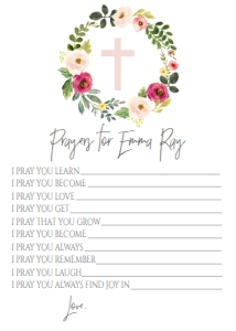 Communion Wreath Pink Spring Floral Cross Prayer Card: Communion Wreath Pink Spring Floral Cross