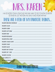 School Teacher Favorite Things Beach: School Teacher Appreciation Week Beach