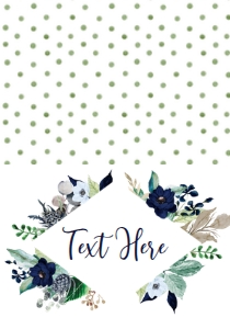 Communion Navy Floral Frame Diamond Food Tent: Communion Navy Floral Frame Diamond