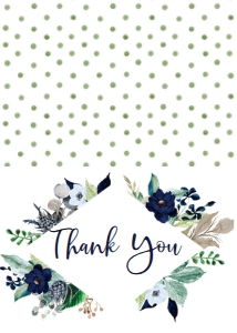 Communion Navy Floral Frame Diamond Thank You: Communion Navy Floral Frame Diamond