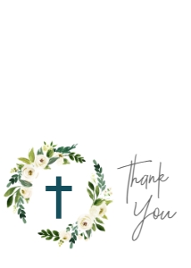 Communion White Floral Wreath Thank You: Confirmation Wreath White Floral