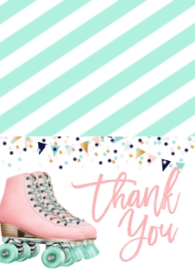 Birthday Skate Confetti Rose Gold Thank You: Birthday Skate Confetti Rose Gold