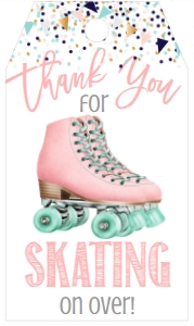 Birthday Skate Confetti Rose Gold Favor Tag: Birthday Skate Confetti Rose Gold