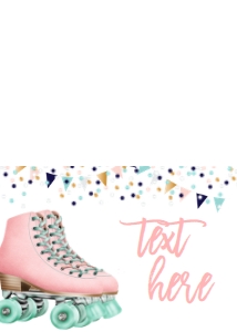 Birthday Skate Confetti Rose Gold Food Tent Single Page: Birthday Skate Confetti Rose Gold