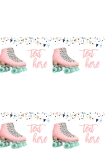 Birthday Skate Confetti Rose Gold Food Tent Full Page: Birthday Skate Confetti Rose Gold