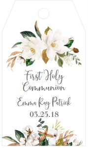 Communion Favor Tag Cotton Magnolia Greenery: Communion Cotton Magnolia Greenery