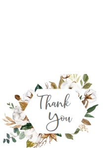 Communion Cotton Magnolia Greenery Thank You Card: Communion Cotton Magnolia Greenery